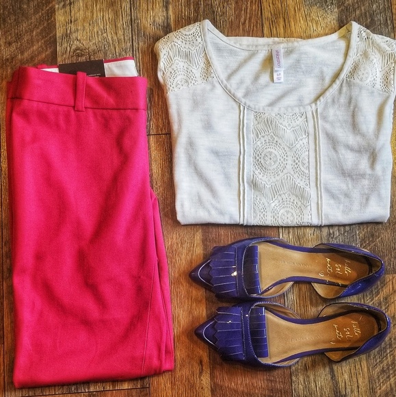 J.Crew Red Winnie Pant City Fit - Picture 2 of 6